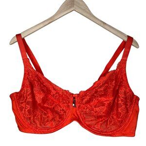 Auden Womens Orange Lace Unlined Full Coverage Underwire Bra Size 42DDD